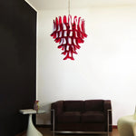 Vintage Red Murano Glass Petals Chandelier