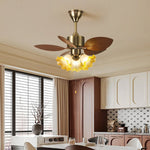 Botanical Vintage Ceiling Fan Light with Glass Shades