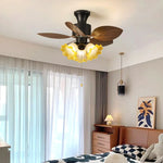 Botanical Vintage Ceiling Fan Light with Glass Shades