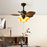Botanical Vintage Ceiling Fan Light with Glass Shades