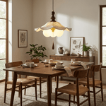 Scalloped Floral Pendant Light – Vintage-Inspired Designer Illumination