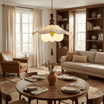 Scalloped Floral Pendant Light – Vintage-Inspired Designer Illumination