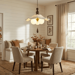 Scalloped Floral Pendant Light – Vintage-Inspired Designer Illumination