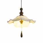 Scalloped Floral Pendant Light – Vintage-Inspired Designer Illumination