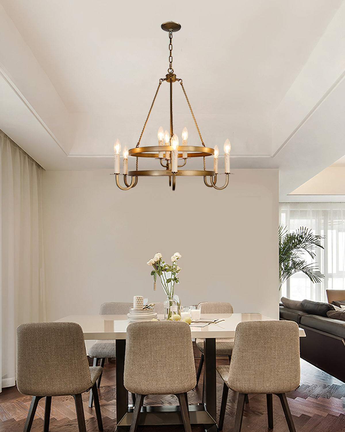 Vintage Voyager Chandelier – Industrial Brass Pendant Light for Modern Interiors