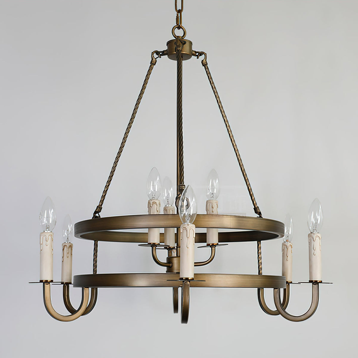 Vintage Voyager Chandelier – Industrial Brass Pendant Light for Modern Interiors