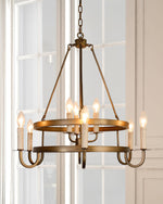 Vintage Voyager Chandelier – Industrial Brass Pendant Light for Modern Interiors