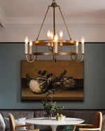Vintage Voyager Chandelier – Industrial Brass Pendant Light for Modern Interiors