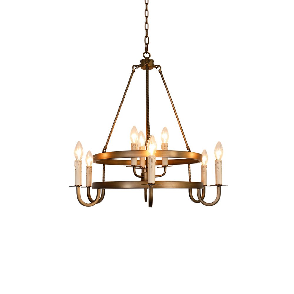 Vintage Voyager Chandelier – Industrial Brass Pendant Light for Modern Interiors