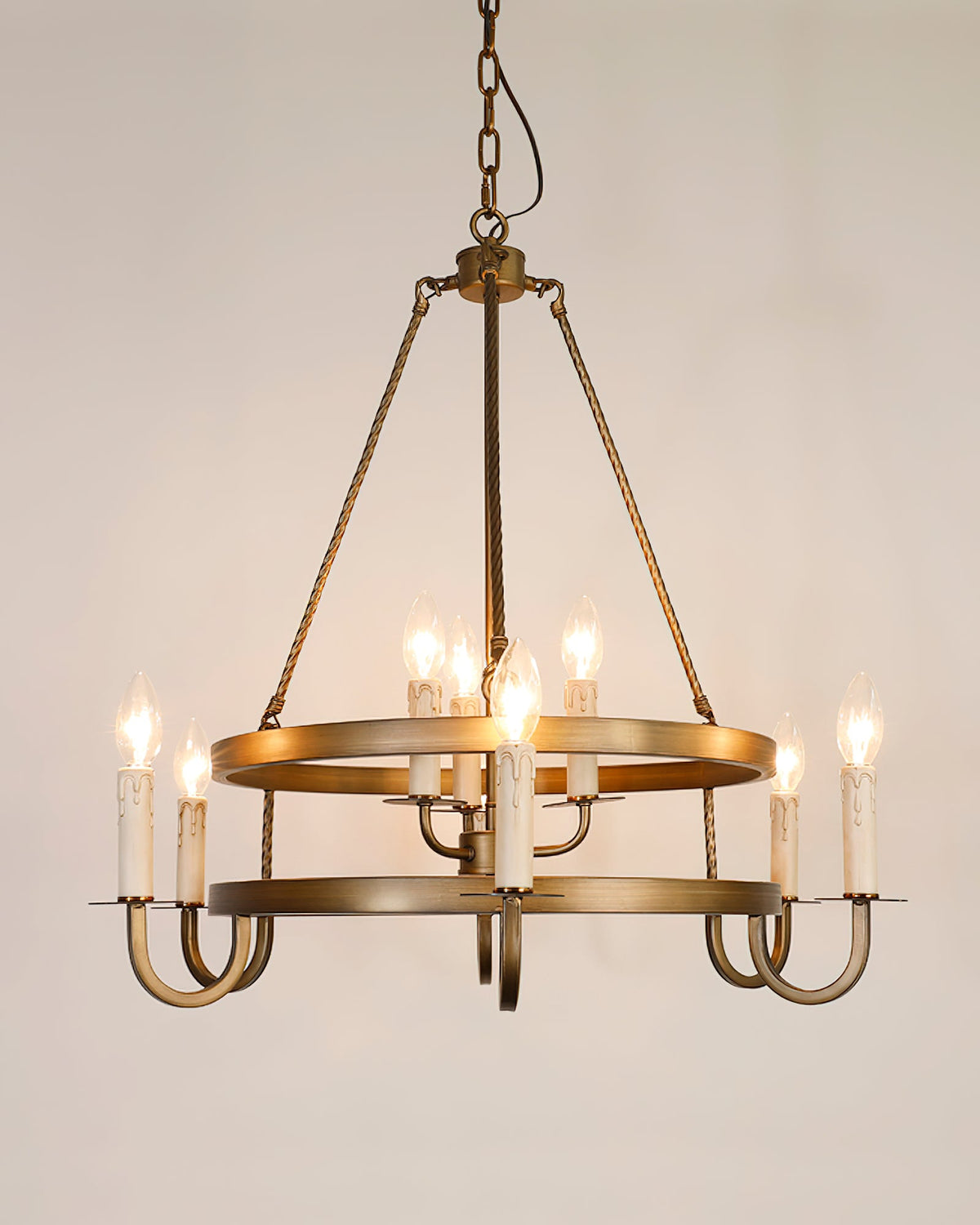 Vintage Voyager Chandelier – Industrial Brass Pendant Light for Modern Interiors