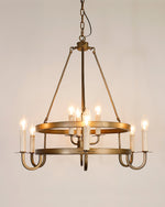 Vintage Voyager Chandelier – Industrial Brass Pendant Light for Modern Interiors
