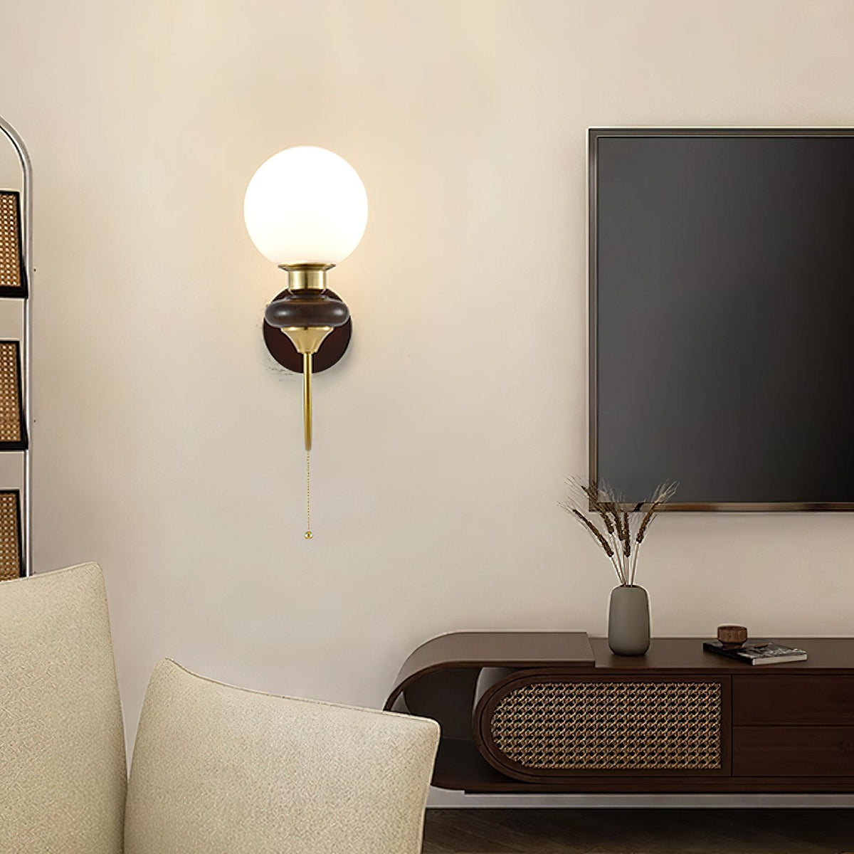 Vintage Walnut Wall Light