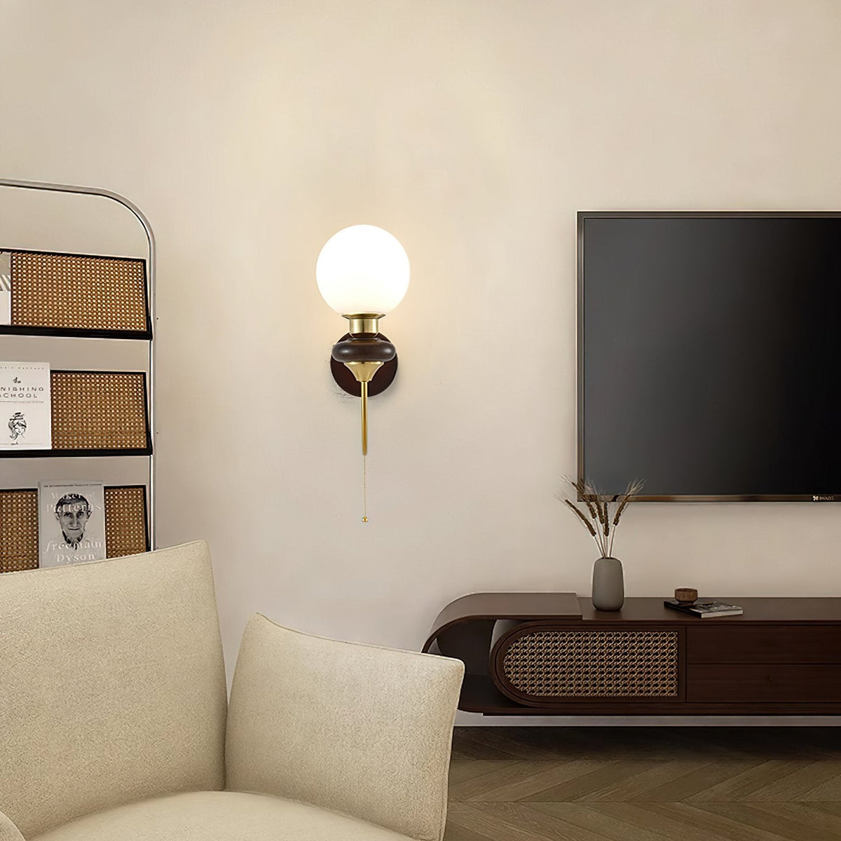 Vintage Walnut Wall Light