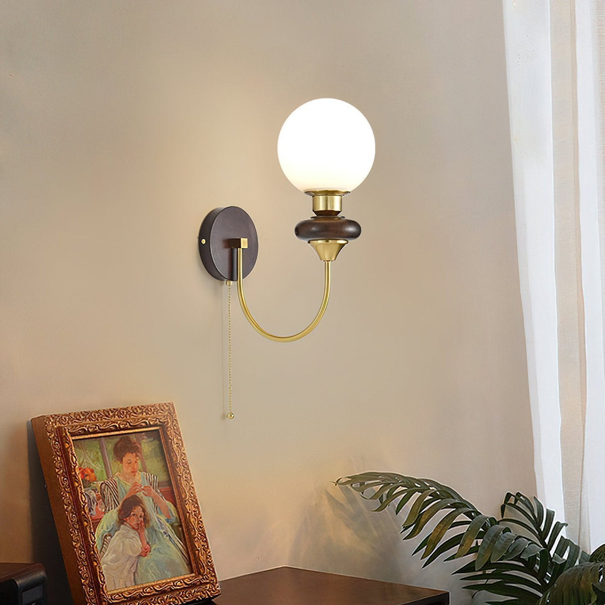 Vintage Walnut Wall Light