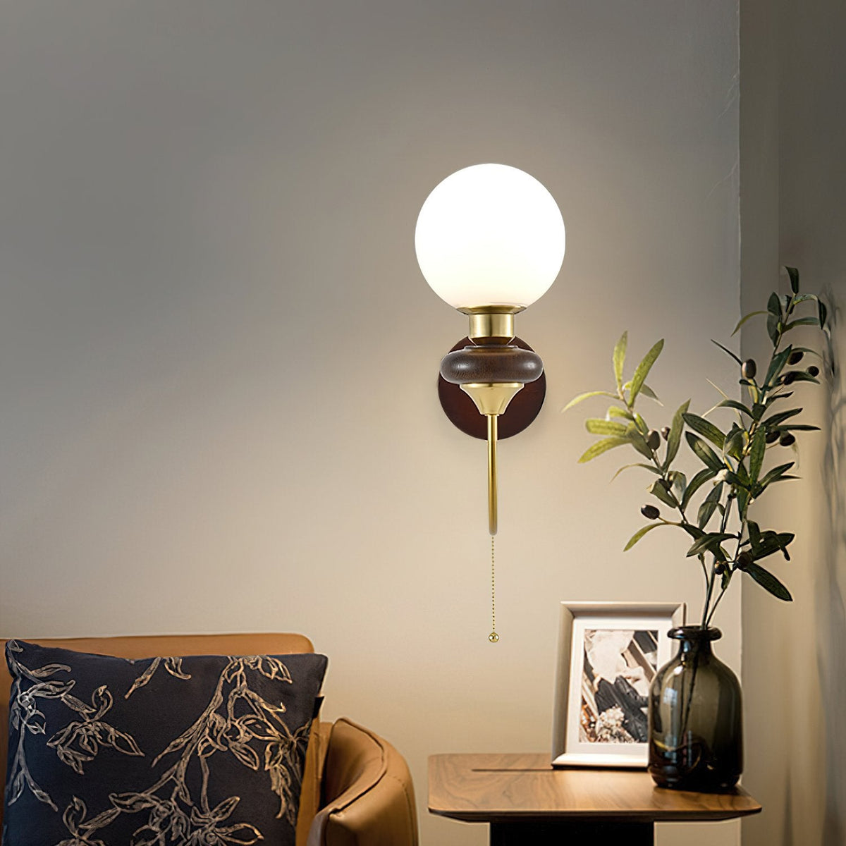 Vintage Walnut Wall Light