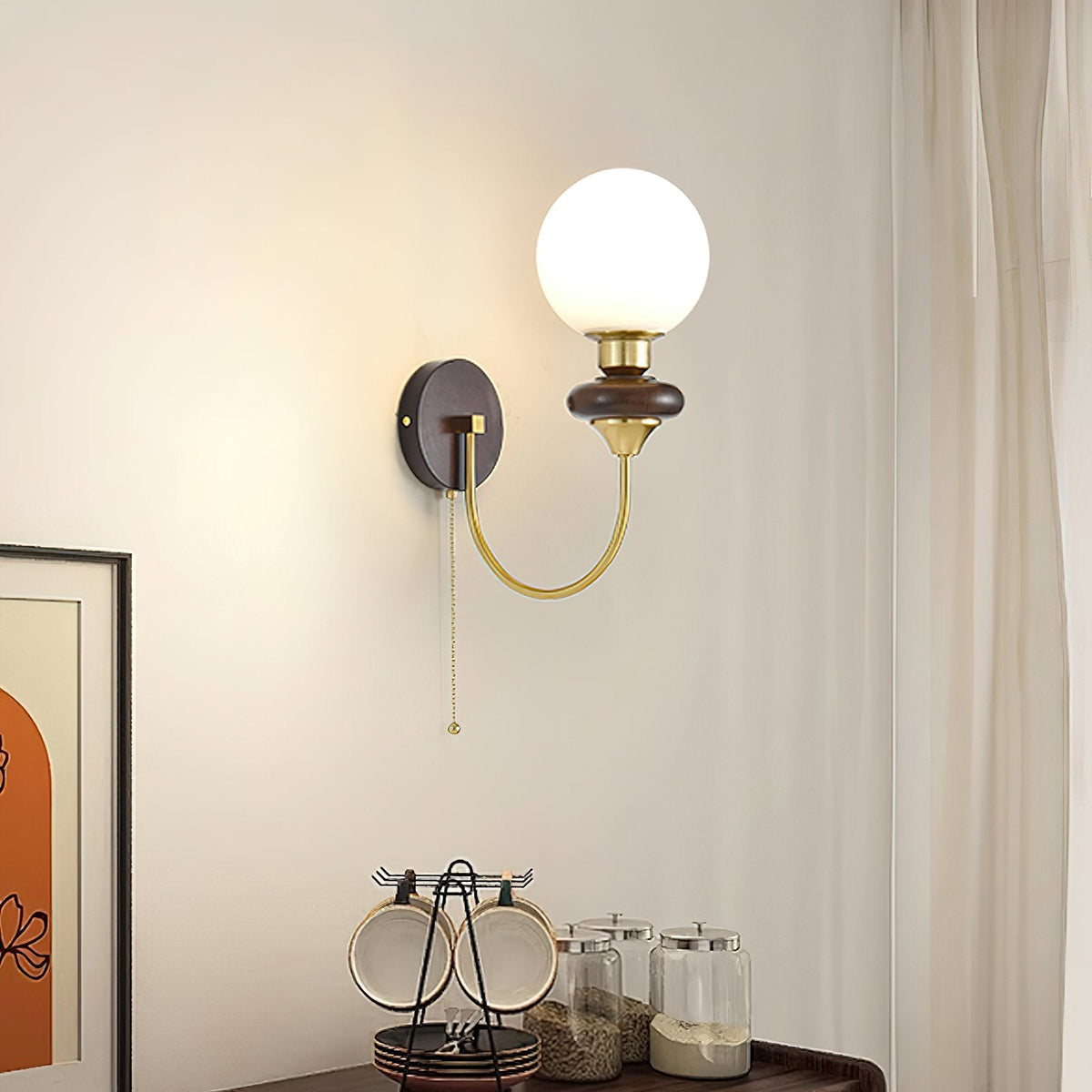 Vintage Walnut Wall Light