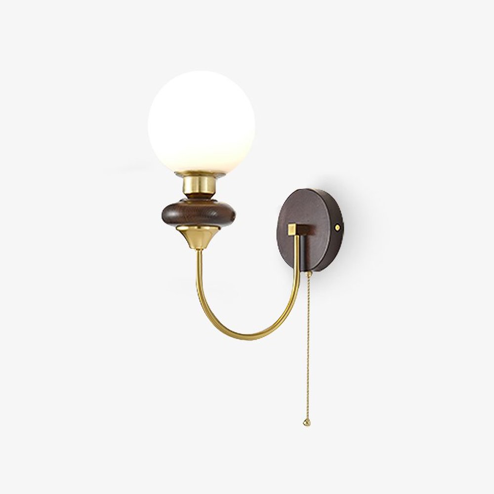 Vintage Walnut Wall Light