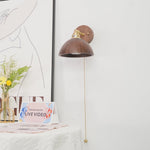 Rhett Wall Sconce with Pull Chain in Brass and Walnut