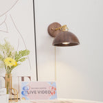 Rhett Wall Sconce with Pull Chain in Brass and Walnut