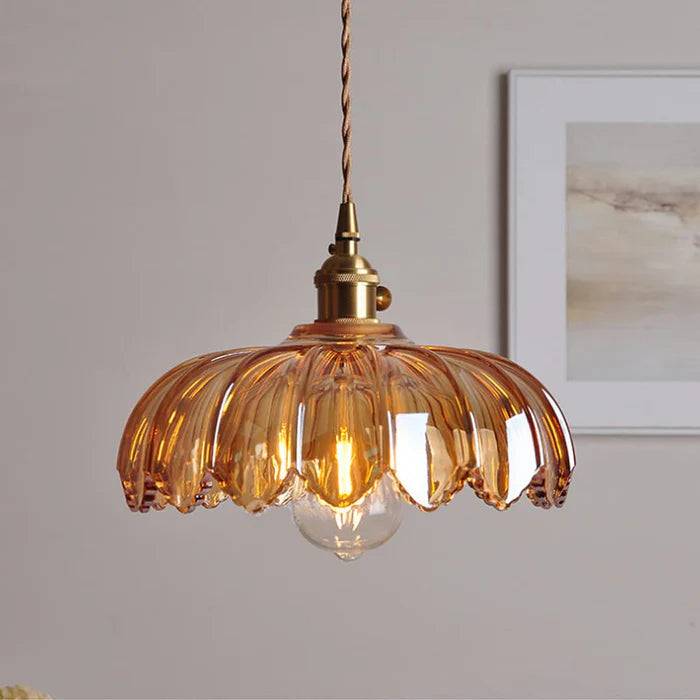 Chic Glass Flower Pendant Lamp
