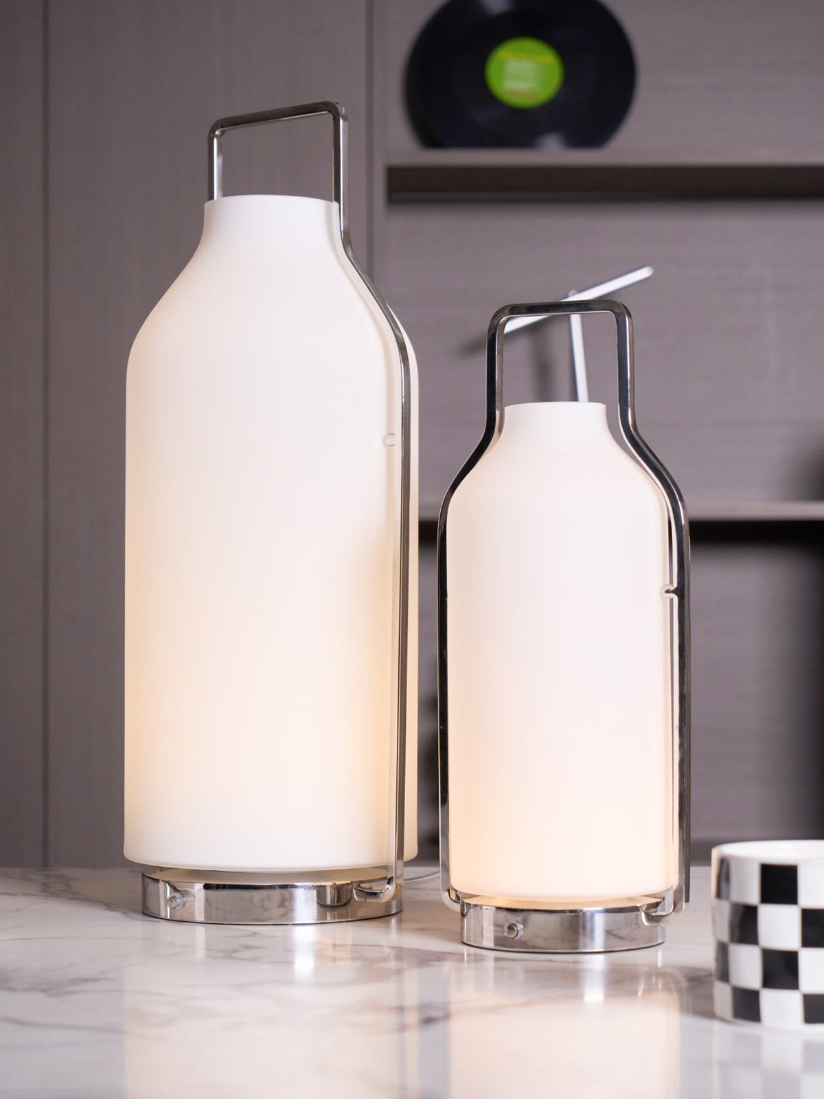 Vintara Lantern Table Lamp – Modern Metal & Glass LED Table Light