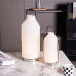 Vintara Lantern Table Lamp – Modern Metal & Glass LED Table Light