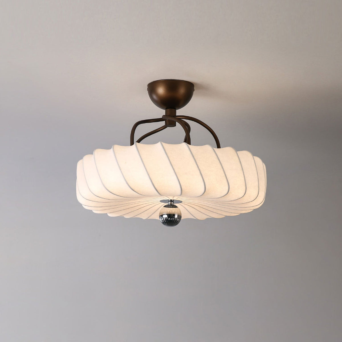 Virelle Spiral Ceiling Light in Bronze and Silk