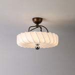 Virelle Spiral Ceiling Light in Bronze and Silk