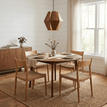 Virex Wood Pendant Light – Faceted Walnut Geometric Lantern