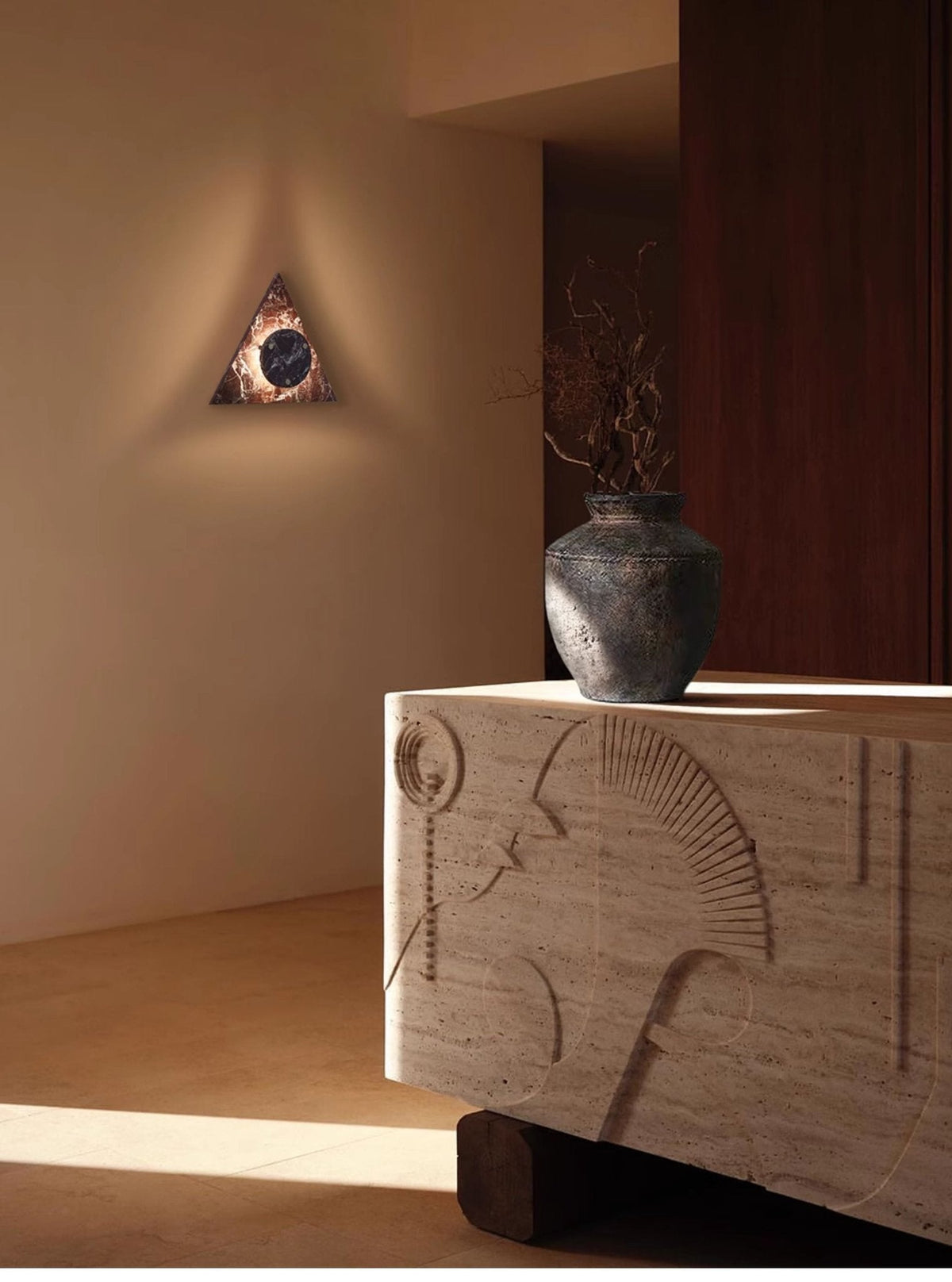 Virida Sculptural Marble Wall Sconce with Integrated LED