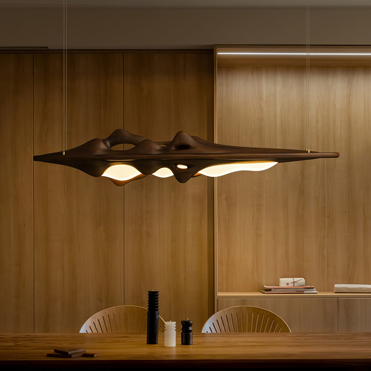 Volar Drift Modern Wood LED Pendant Light for Dining Room and Kitchen Island