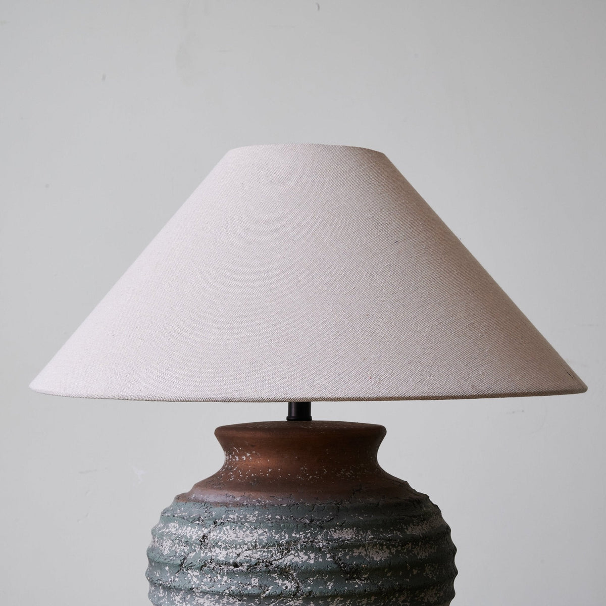 Volca Gradient Ceramic Table Lamp with Linen Shade