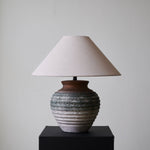 Volca Gradient Ceramic Table Lamp with Linen Shade
