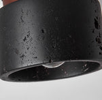Volcanic Glow Flush Mount Ceiling Light in Black Travertine and Walnut
