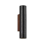 Volcanic Noir Wall Sconce – Black Travertine & Walnut Up-Down Light