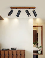 Walnut Wood and Black Travertine Ceiling Spot Light, 3 or 4 Light
