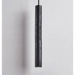 Volkan Black Travertine Tube Pendant Light – Modern Architectural Hanging Lamp