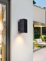 Volkris Black Travertine Wall Sconce — Modern Stone Architectural Lighting