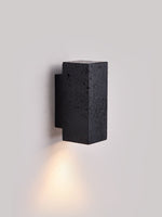 Volkris Black Travertine Wall Sconce — Modern Stone Architectural Lighting