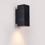 Volkris Black Travertine Wall Sconce — Modern Stone Architectural Lighting