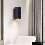 Volkris Black Travertine Wall Sconce — Modern Stone Architectural Lighting