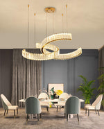 Vortex Crystal Chandelier in Gold Finish for Modern Interiors