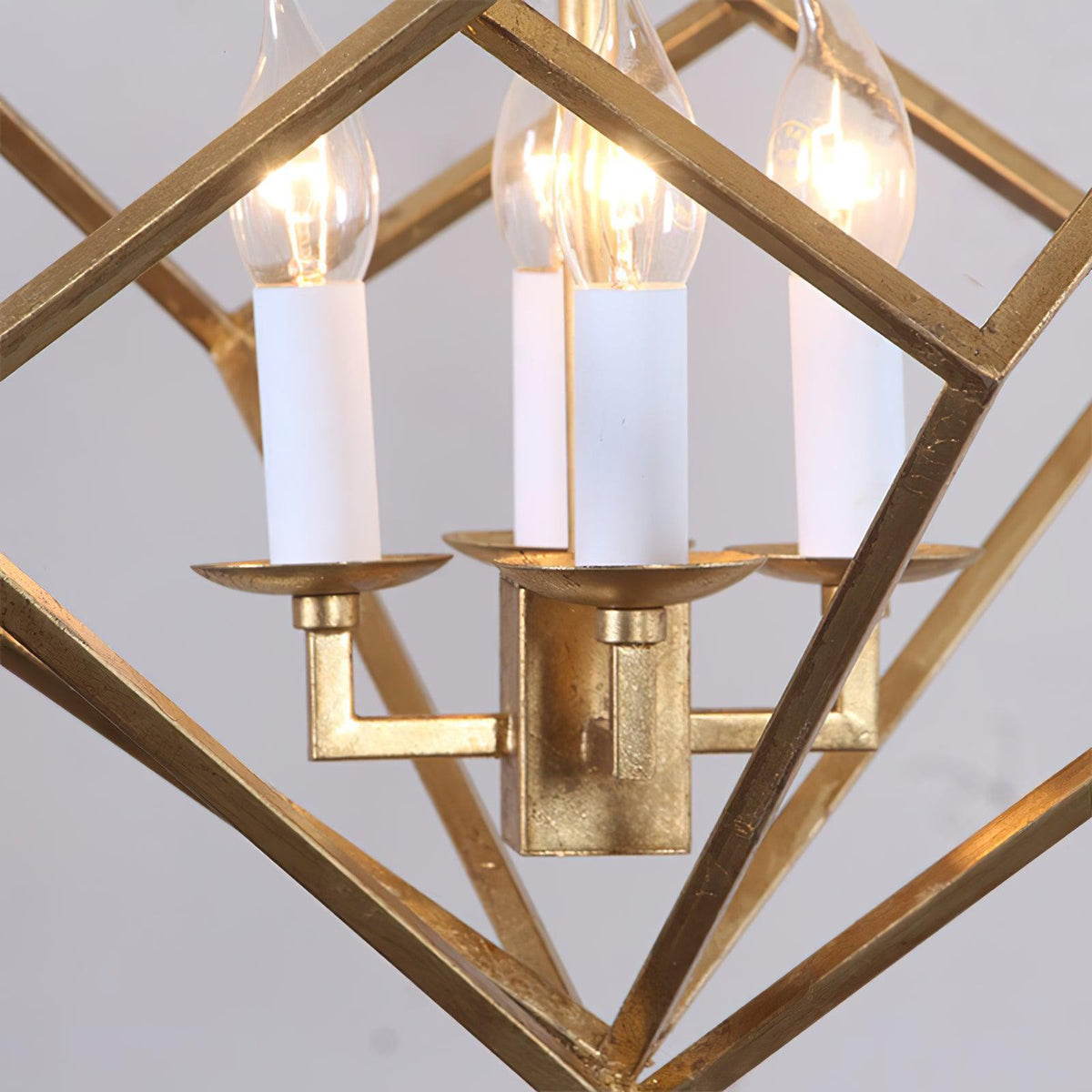 Voss Brass Geometric Pendant Light – Modern Cube Chandelier