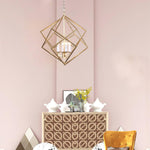 Voss Brass Geometric Pendant Light – Modern Cube Chandelier