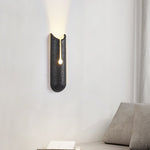 Vulca Split Stone Wall Sconce in Black Travertine