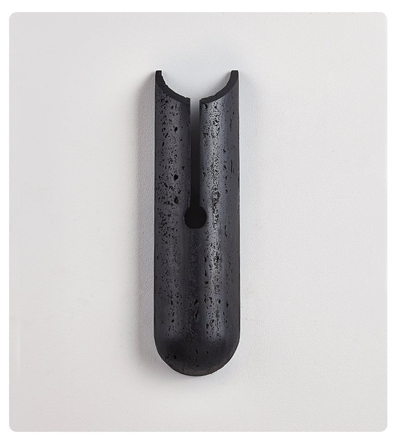 Vulca Split Stone Wall Sconce in Black Travertine