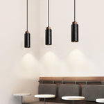Vulcan Mini Pendant Light in Black Travertine and Walnut