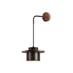 Vulna Wall Sconce in Black Travertine with Walnut Accent
