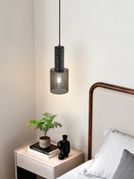 Vultex Mesh Pendant Light in Black Travertine and Metal