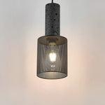 Vultex Mesh Pendant Light in Black Travertine and Metal